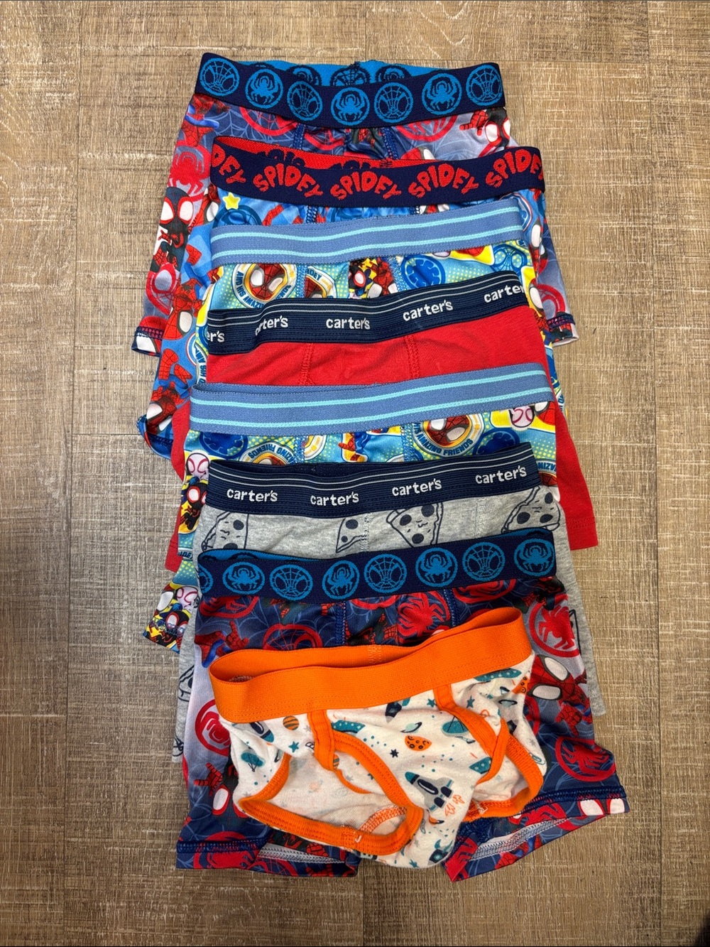 Carter's Boys' Multicolor Superhero Briefs Pack with Blue, Red, Orange Accents